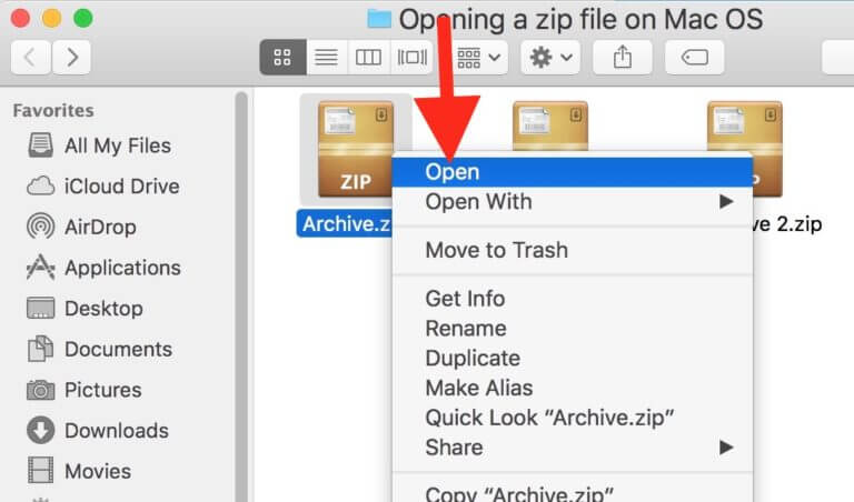 Unable To Expand Zip Open